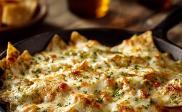 Green Chile & Extra Cheese Chilaquiles Skillet