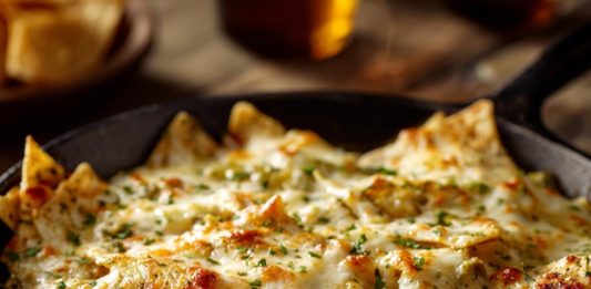 Green Chile & Extra Cheese Chilaquiles Skillet