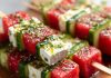 Watermelon–Cucumber–Feta Skewers with Tajín‑Lime Splash