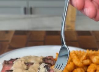 Steak with Bourbon Peppercorn Cream Sauce