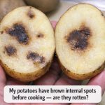 My potatoes have brown internal spots before cooking — are they rotten?