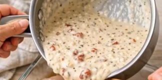 creamy chicken is lovely over buttered egg noodles, mashed potatoes, or steamed rice to soak up all that sauce