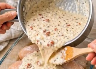 creamy chicken is lovely over buttered egg noodles, mashed potatoes, or steamed rice to soak up all that sauce