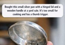 Found at a Yard Sale: This Small Silver Pan With a Hinged Lid and Thumb Trigger — What Is It?