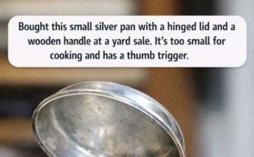 Found at a Yard Sale: This Small Silver Pan With a Hinged Lid and Thumb Trigger — What Is It?