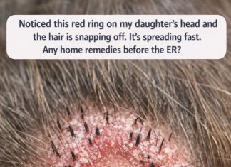 Noticed this red ring on my daughter’s head and the hair is snapping off. It’s spreading fast. Any home remedies before the ER?