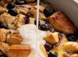 Blueberry Cinnamon Roll Casserole