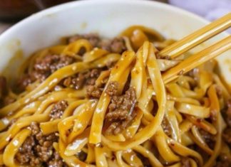 Mongolian Ground Beef Noodles