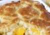 Hot Peach Cobbler Right Out of the Oven — A Warm, Comforting Classic