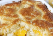 Hot Peach Cobbler Right Out of the Oven — A Warm, Comforting Classic