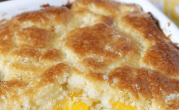 Hot Peach Cobbler Right Out of the Oven — A Warm, Comforting Classic
