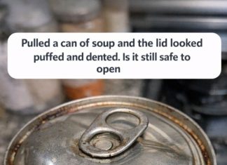 Pulled a can of soup and the lid looked puffed and dented. Is it still safe to open