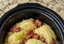 Slow Cooker Braised Cabbage and Bacon