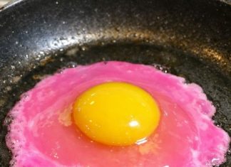 I cracked an egg and the liquid is a neon pearlescent pink — is this safe?