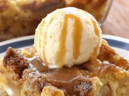 Old-Fashioned Bread Pudding with Vanilla Sauce