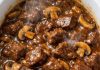 Slow Cooker 4-Ingredient Mushroom Beef Tips
