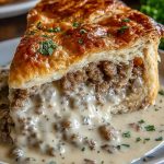 Sausage Gravy and Biscuit Pie
