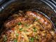 Slow Cooker 4-Ingredient Bangers and Onions