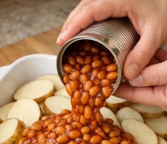 4-Ingredient Amish Baked Bean & Potato Bake