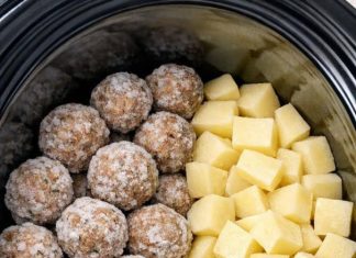 Slow Cooker Meatball and Potato Stew