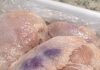 Thawed chicken breasts and noticed purple blotches under the skin. Safe to cook or throw out