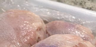 Thawed chicken breasts and noticed purple blotches under the skin. Safe to cook or throw out