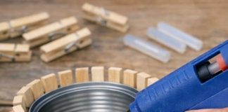 Lady glues 40 wooden clothespins around tuna can. You won’t believe how fast this is spreading!