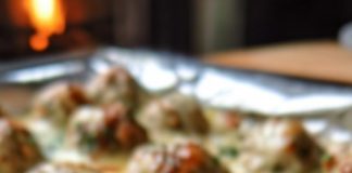 Chicken Ricotta Meatballs with Spinach Alfredo Sauce