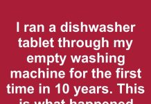 I ran a dishwasher tablet through my empty washing machine for the first time in 10 years. This is what happened
