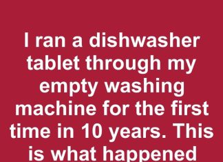 I ran a dishwasher tablet through my empty washing machine for the first time in 10 years. This is what happened