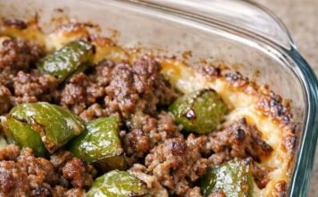 Oven-Baked 4-Ingredient Amish Beef and Bell Pepper Bake