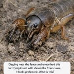 Digging near the fence and unearthed this terrifying insect with shovel-like front claws. It looks prehistoric. What is this?
