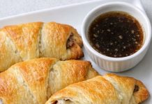 Oven Baked 4-Ingredient French Dip Crescent Pockets