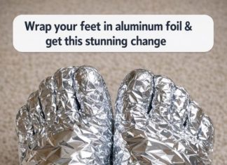 Wrap your feet in aluminum foil & get this stunning change