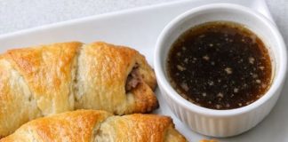 Oven Baked 4-Ingredient French Dip Crescent Pockets