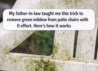 My father-in-law taught me this trick to remove green mildew from patio chairs with 0 effort. Here’s how it works