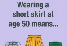 Wearing a short skirt at age 50 means…