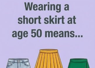 Wearing a short skirt at age 50 means…