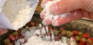 Easy Rhubarb Crunch Dessert with White Cake Mix (Simple Old-Fashioned Comfort Recipe)