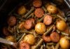 Crockpot Smokies with Beans and Potatoes