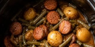 Crockpot Smokies with Beans and Potatoes