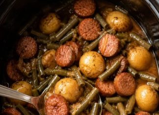 Crockpot Smokies with Beans and Potatoes