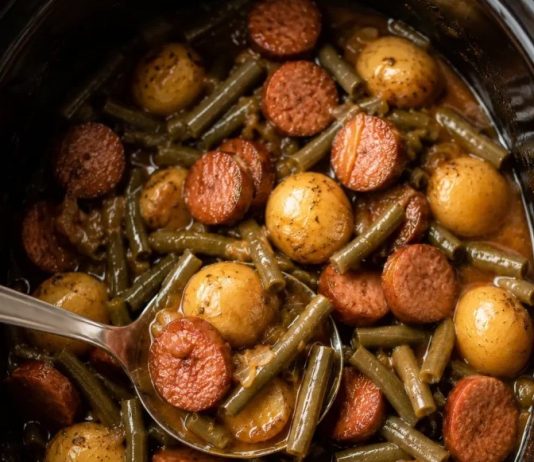 Crockpot Smokies with Beans and Potatoes