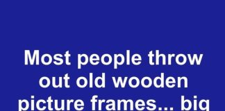 Most people throw out old wooden picture frames… big mistake. Tie 4 of them together at the corners and it actually works.