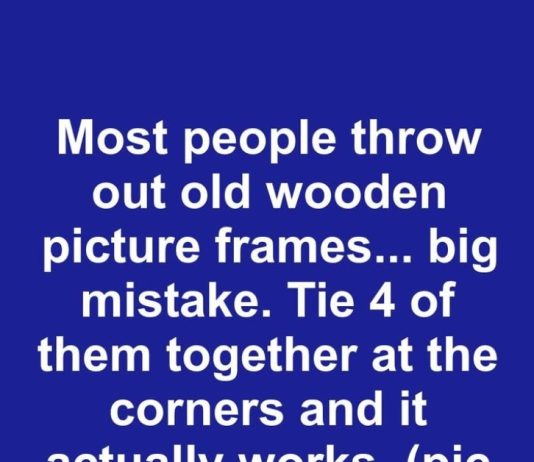 Most people throw out old wooden picture frames… big mistake. Tie 4 of them together at the corners and it actually works.