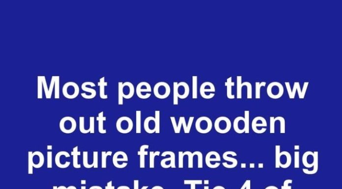 Most people throw out old wooden picture frames… big mistake. Tie 4 of them together at the corners and it actually works.