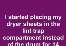 I started placing my dryer sheets in the lint trap compartment instead of the drum for 14 days this June. This is what happened