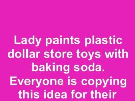 Lady paints plastic dollar store toys with baking soda. Everyone is copying this idea for their front porch.