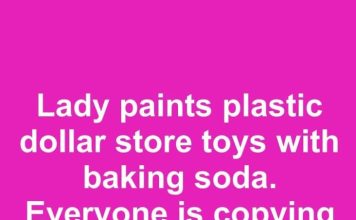 Lady paints plastic dollar store toys with baking soda. Everyone is copying this idea for their front porch.