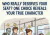 WHO REALLY DESERVES YOUR SEAT? ONE CHOICE REVEALS YOUR TRUE CHARACTER